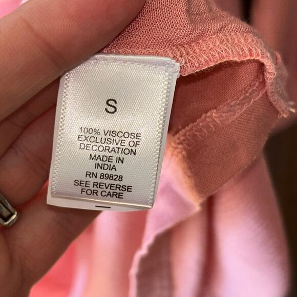 New Haute Hippie Shirt Top Small Pink Button Lightweight Pleating peasant boho - Picture 6 of 9